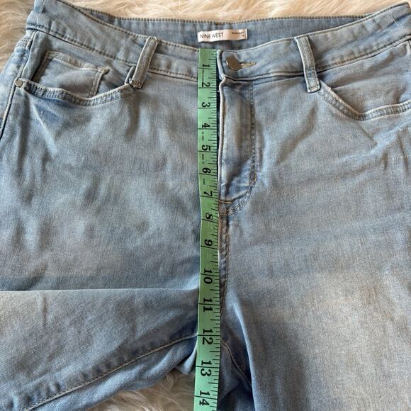 Nine West Jeans Women's 14 Blue Light Wash Denim Slim Straight Leg High Rise - Picture 7 of 9